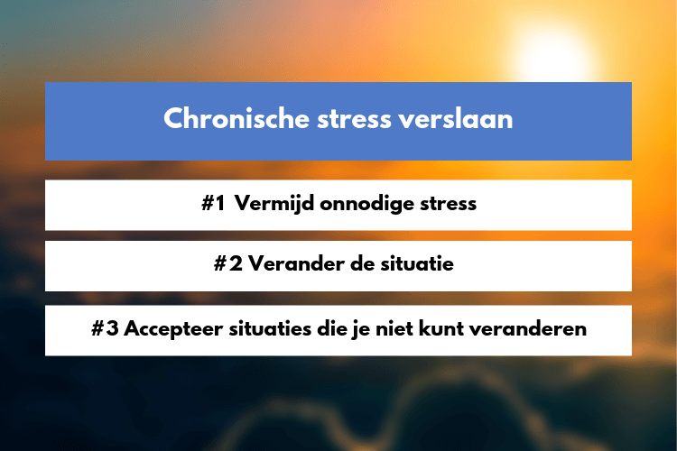 Chronische stress verslaan door stress te vermijden de situatie te veranderen en de situatie te accepteren